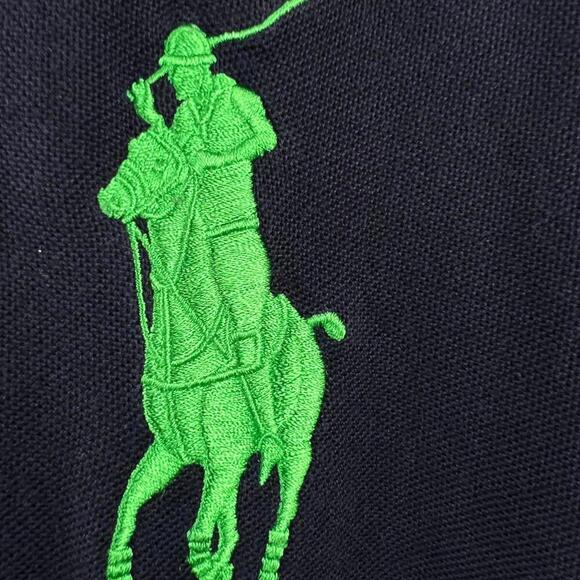 Polo Ralph Lauren US Open 2012 Custom Fit Polo Shirt Navy Green L - Picture 5 of 6
